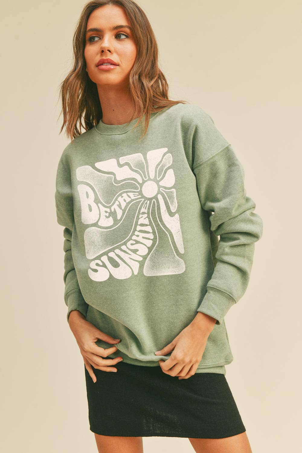 Be the Sunshine Graphic Sweatshirt: LIGHT HEATHER GREY / XL