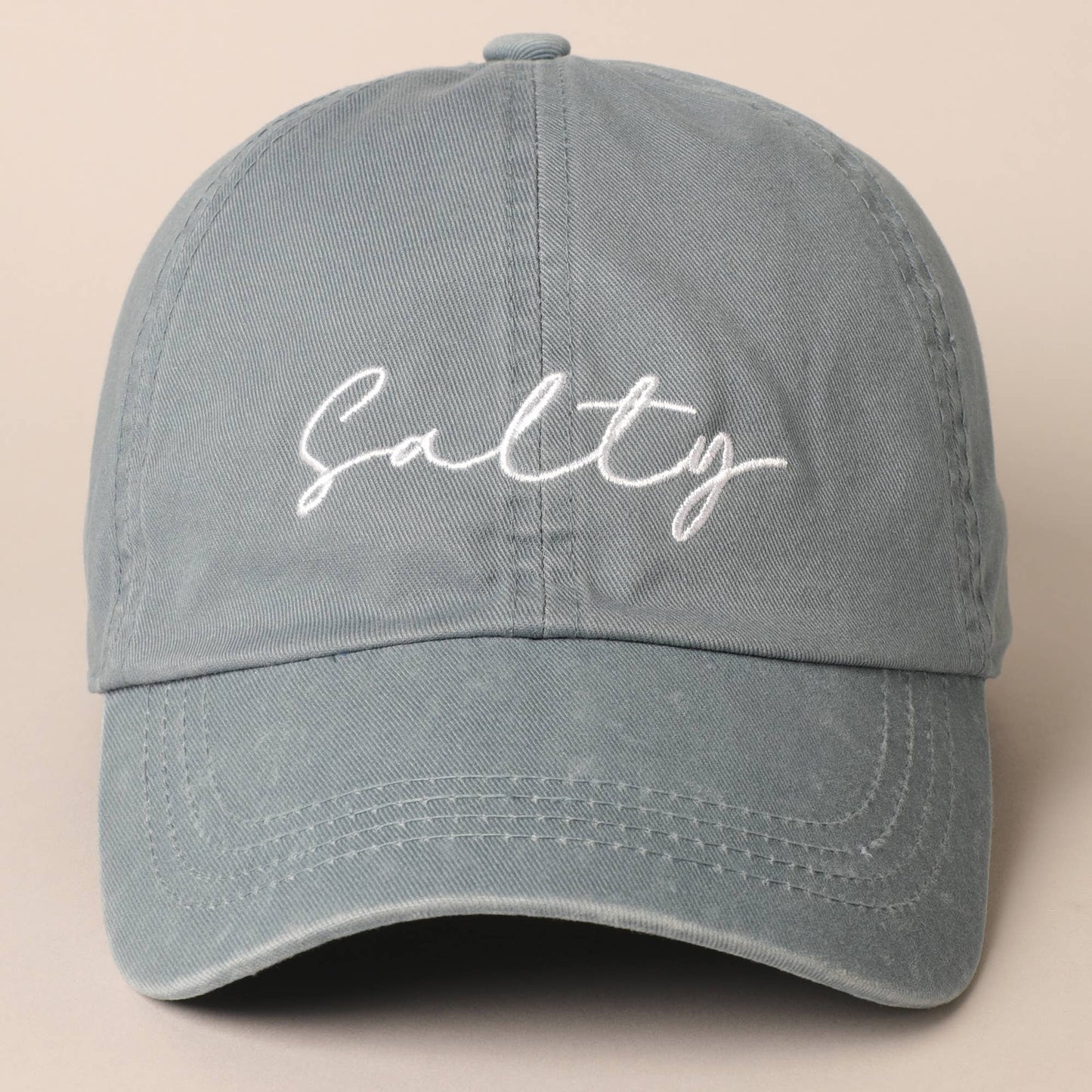 Salty Lettering Embroidery Baseball Cap: One Size / BURNT ORANGE