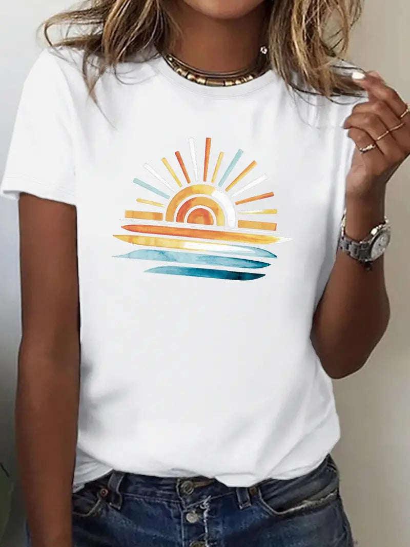 Vibrant Sunset on Water Women's T-Shirt