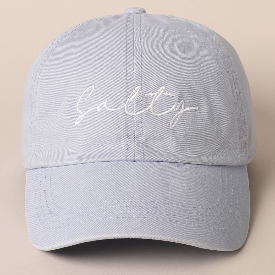 Salty Lettering Embroidery Baseball Cap: One Size / BURNT ORANGE