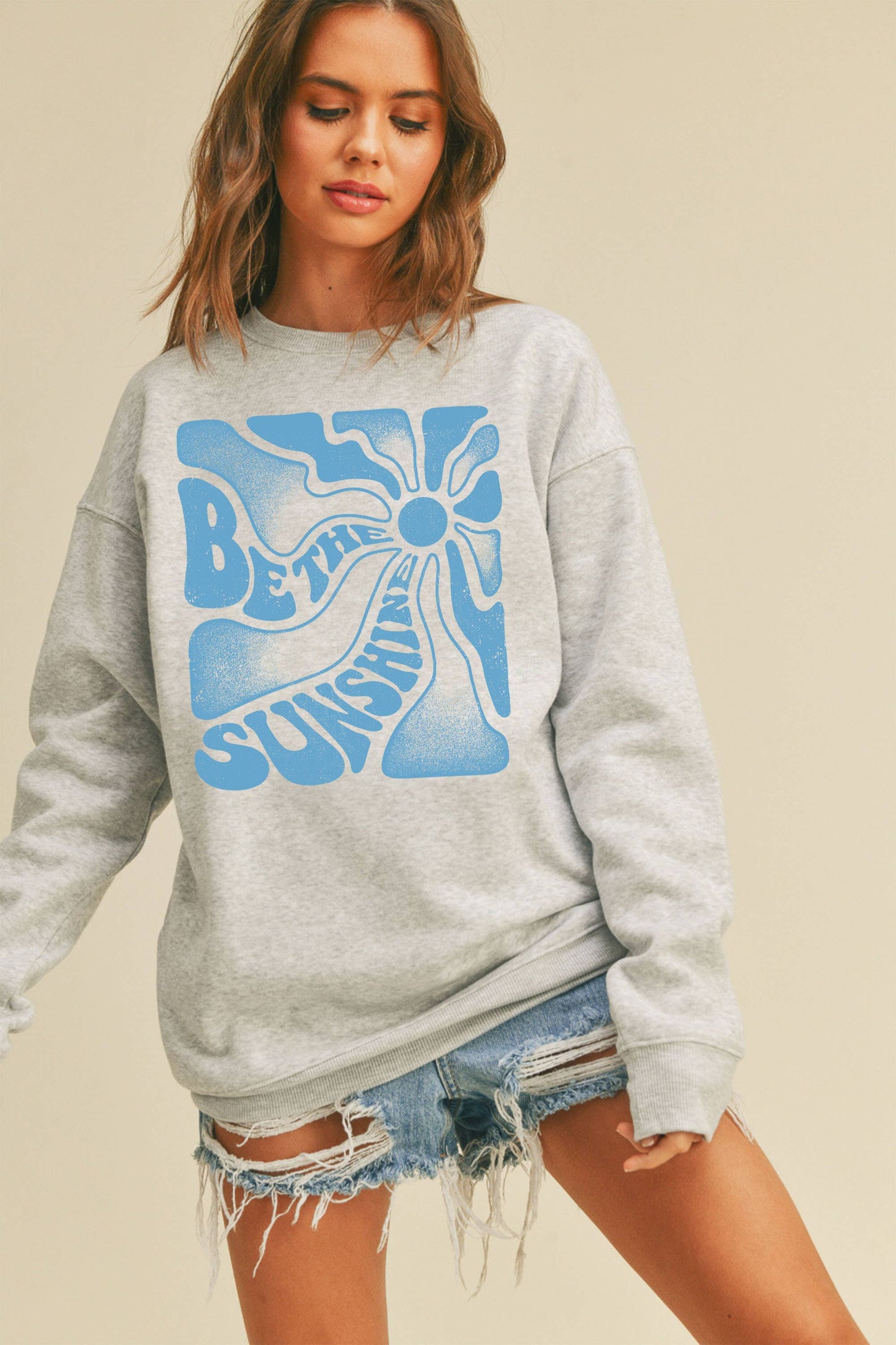 Be the Sunshine Graphic Sweatshirt: TEA ROSE / L