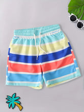 Load image into Gallery viewer, CAYUCOS COLORFUL STRIPED QUICK DRY SWIM TRUNKS FOR BOYS